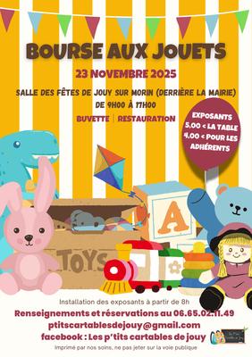 Bourse aux jouets de l'association les p'tits cartables de jouy