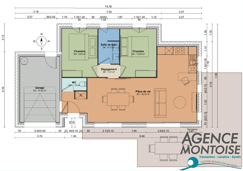 Maison - 65 m² - 3 pièces