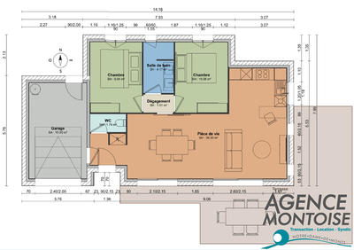 Maison - 65 m² - 3 pièces