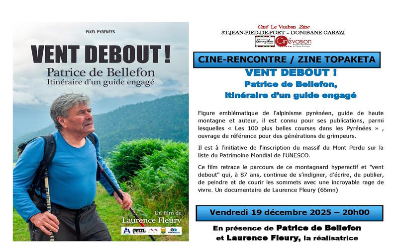 Ciné rencontre documentaire &quot;Vent debout&quot;. En présence de Patrice de Bellefon et la réalisatrice Laurence Fleury