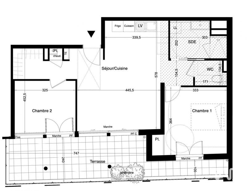 Appartement - 61 m² - 3 pièces