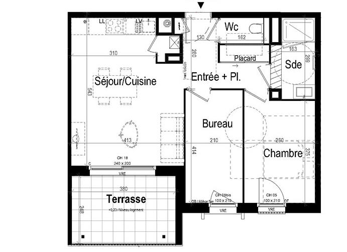 Appartement - 52 m² - 3 pièces