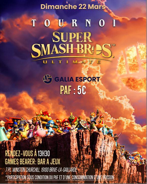 Tournoi Super Smash.Bros.Ultimate au Bar à jeux Game Bearer
