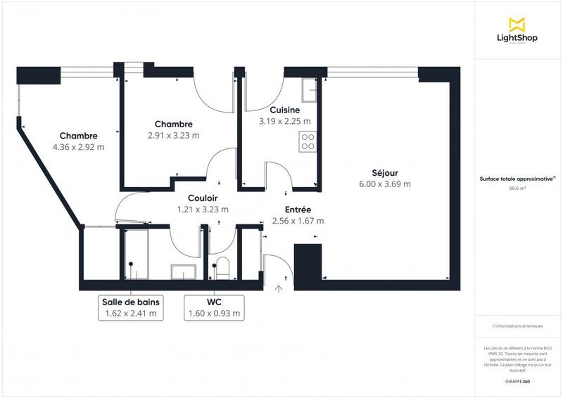 Appartement - 64 m² - 3 pièces