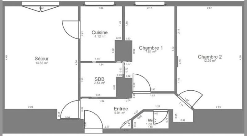 Appartement - 48 m² - 3 pièces