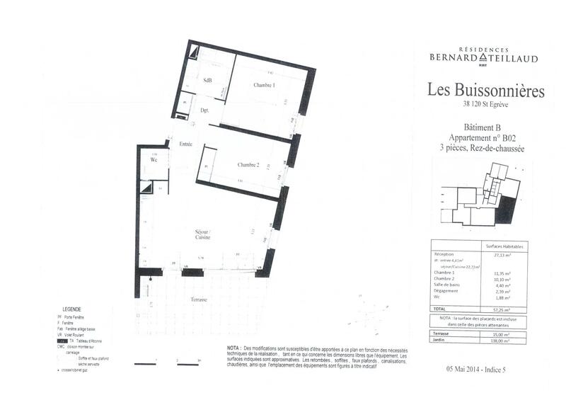 Appartement - 57 m² - 3 pièces