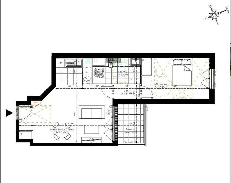 Appartement - 48 m² - 2 pièces