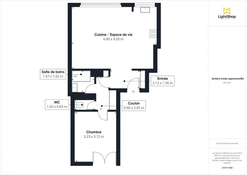 Appartement - 51 m² - 2 pièces