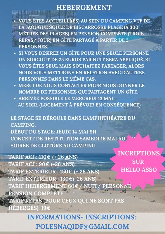 Stage choral de crossover classique et jazz