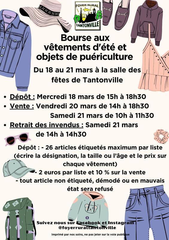 Bourse aux vêtements d'été et puériculture