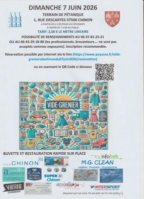 2ème vide-greniers organisé par la pétanque chinonaise le dimanche 07 juin 2026