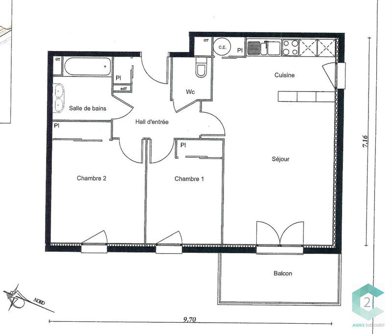 Appartement - 64 m² - 3 pièces