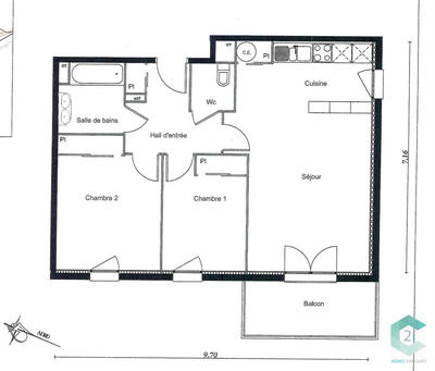 Appartement - 64 m² - 3 pièces