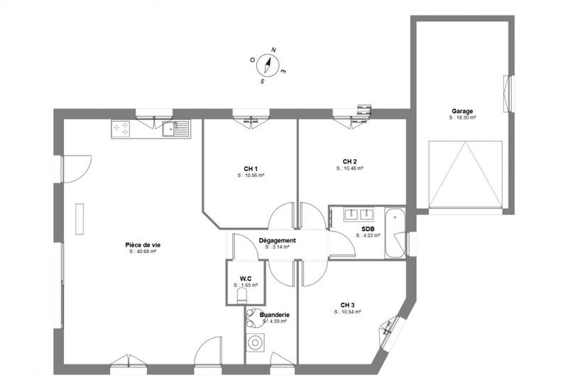 Maison - 86 m² - 4 pièces