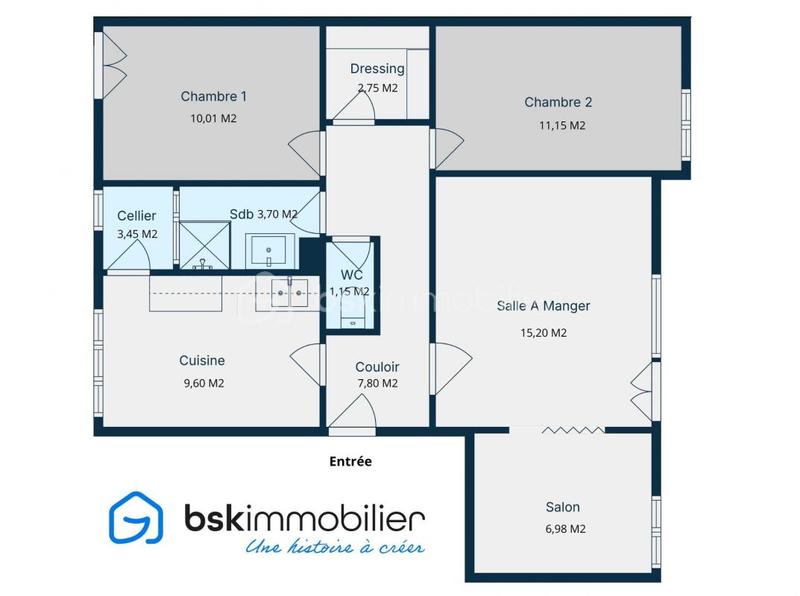 Appartement - 75 m² - 4 pièces
