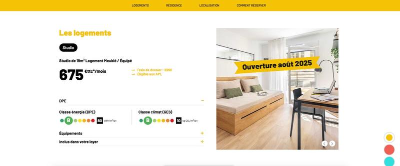 Appartement - 19 m² - 1 pièce