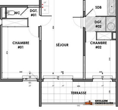 Appartement - 61 m² - 3 pièces