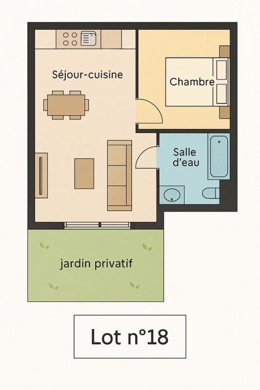 Appartement - 42 m² - 2 pièces
