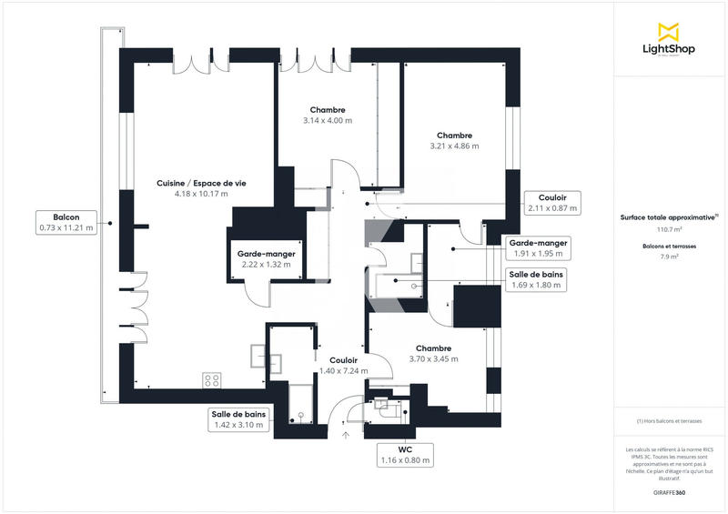 Appartement - 111 m² - 5 pièces