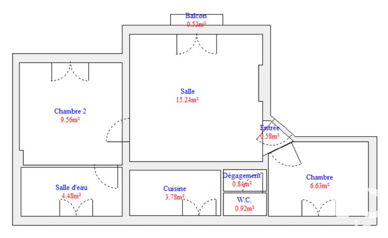 Appartement - 42 m² - 3 pièces