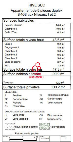 Appartement - 89 m² - 4 pièces