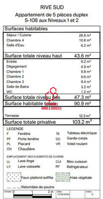 Appartement - 89 m² - 4 pièces