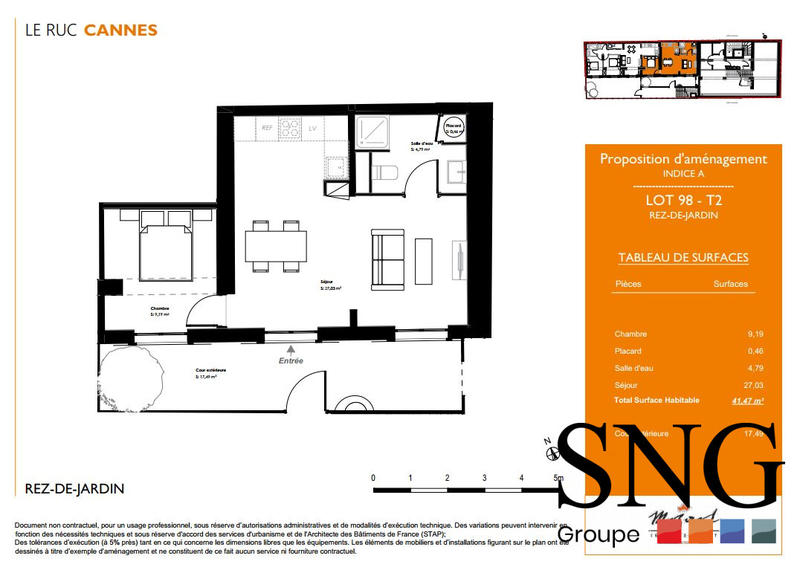 Appartement - 41 m² - 2 pièces