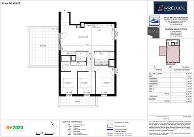 Appartement - 86 m² - 4 pièces