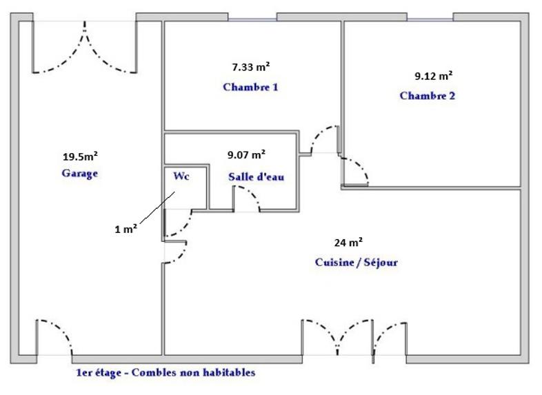 Maison - 46 m² - 3 pièces