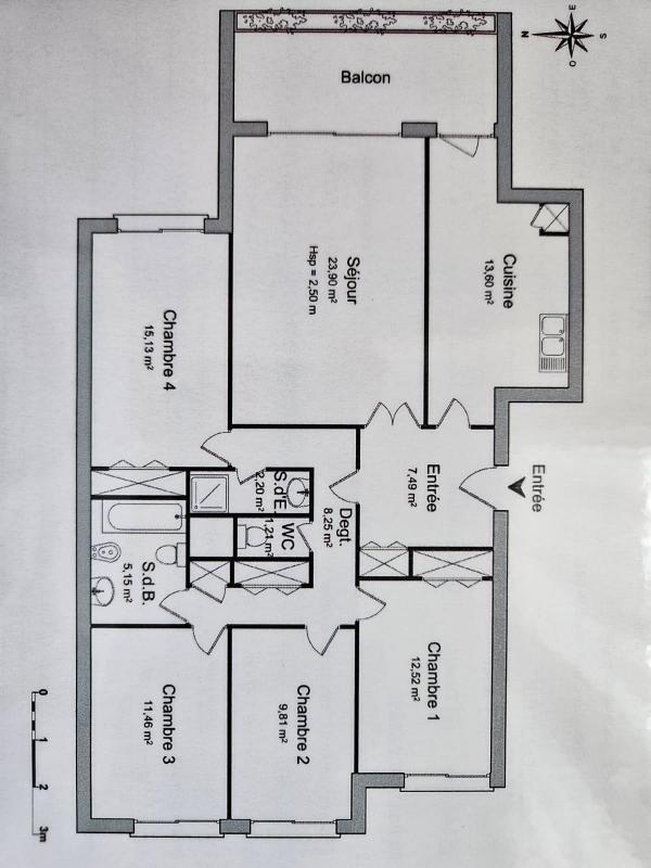 Appartement ancien - 111 m² - 5 pièces