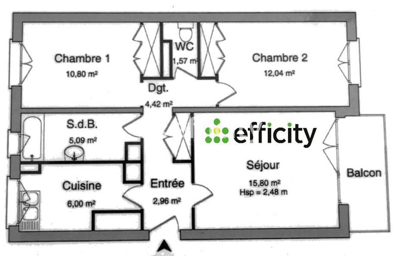 Appartement - 60 m² - 3 pièces