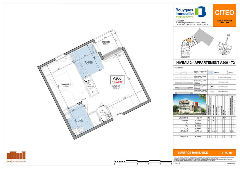 Appartement - 42 m² - 2 pièces