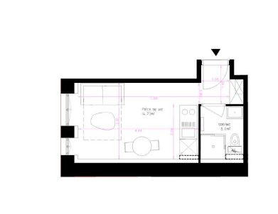 Appartement - 18 m² - 1 pièce