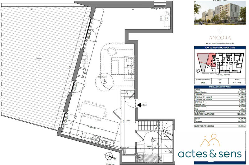 Appartement - 128 m² - 5 pièces