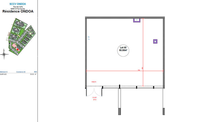 Local commercial - 53 m² - 1 pièce