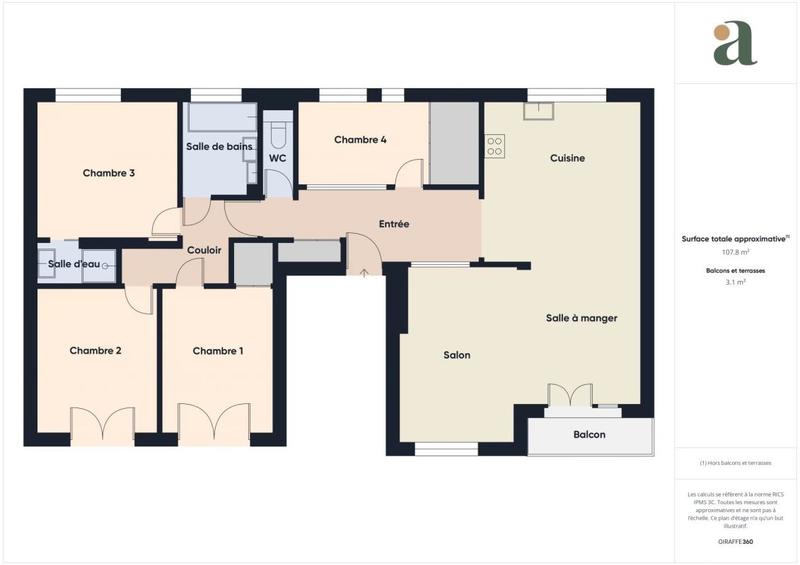 Appartement - 107 m² - 5 pièces