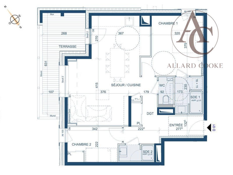 Appartement - 64 m² - 3 pièces