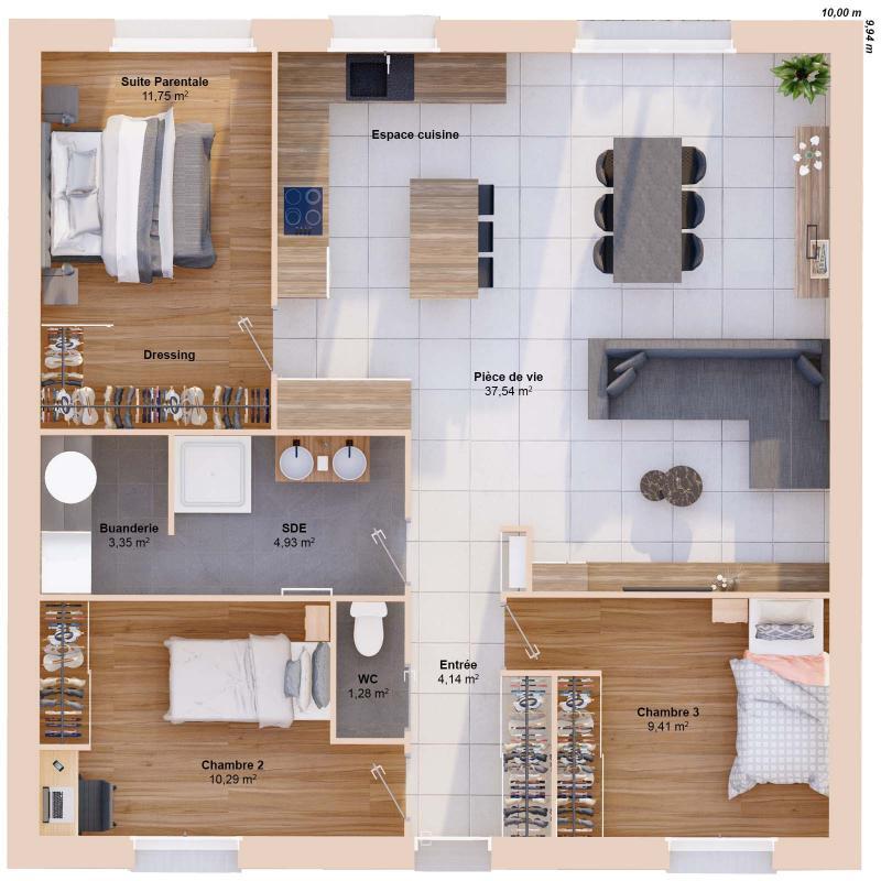 Maison - 83 m² - 5 pièces