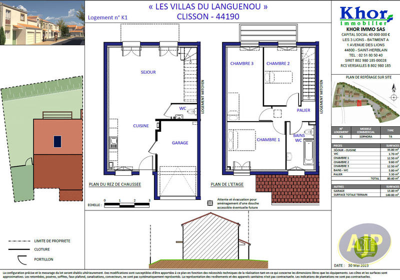 Maison - 80 m² - 4 pièces