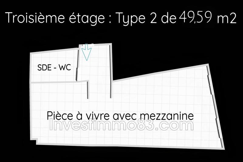Appartement - 50 m² - 2 pièces
