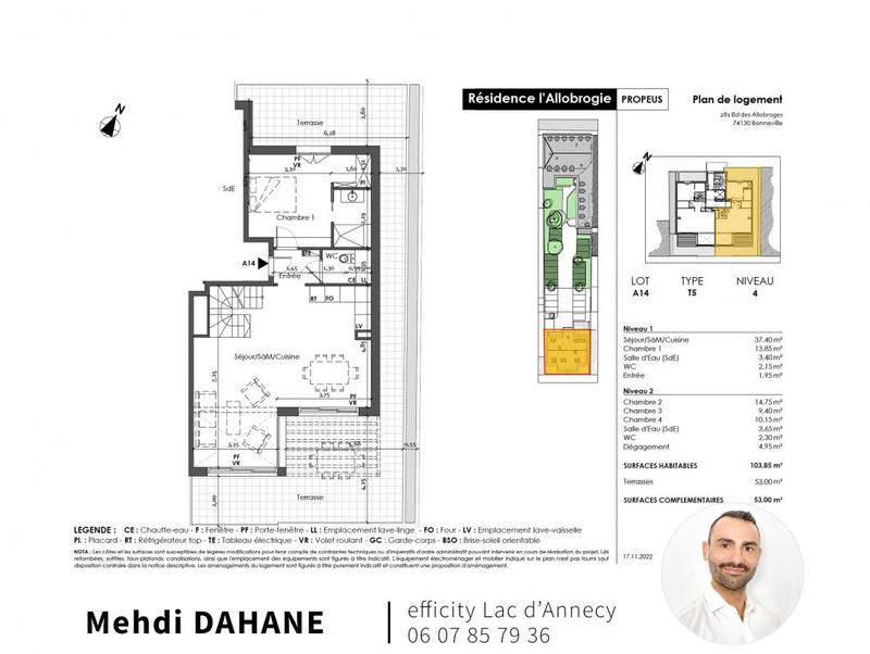 Appartement - 104 m² - 5 pièces