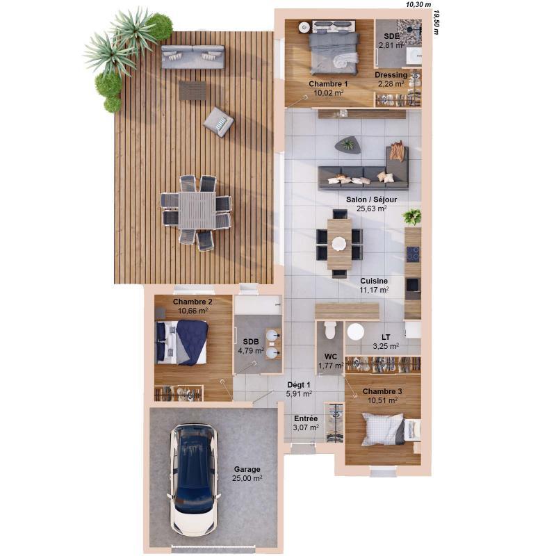 Maison - 92 m² - 5 pièces