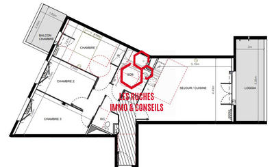 Appartement - 80 m² - 3 pièces