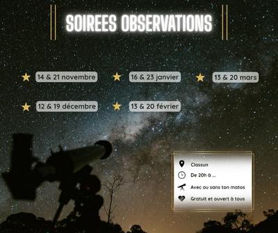 Soirée d'observation du ciel à Classun
