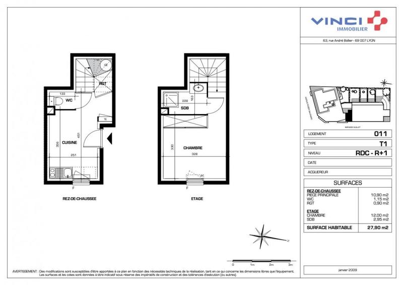 Appartement - 25 m² - 1 pièce