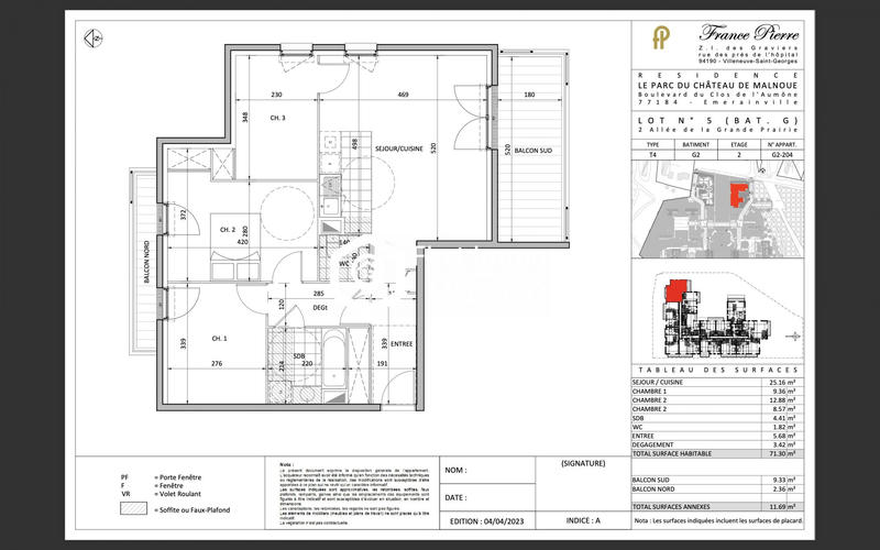 Appartement - 71 m² - 4 pièces