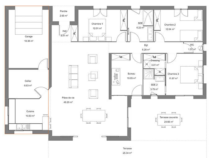 Maison - 135 m² - 5 pièces