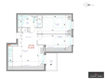 Appartement - 52 m² - 3 pièces