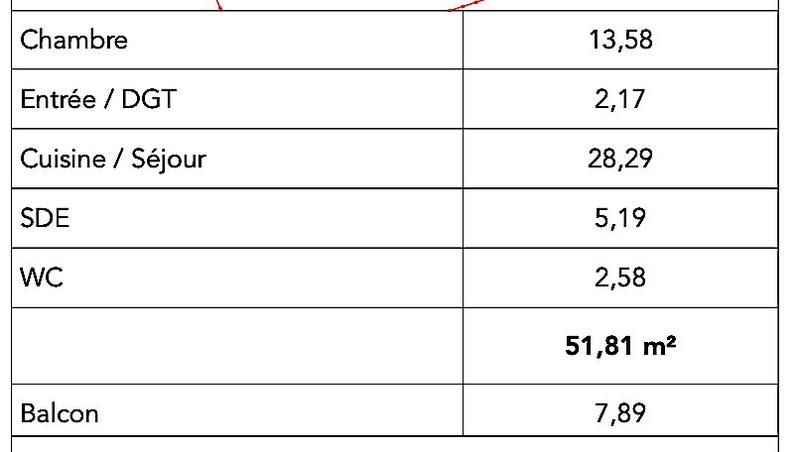 Appartement - 52 m² - 2 pièces