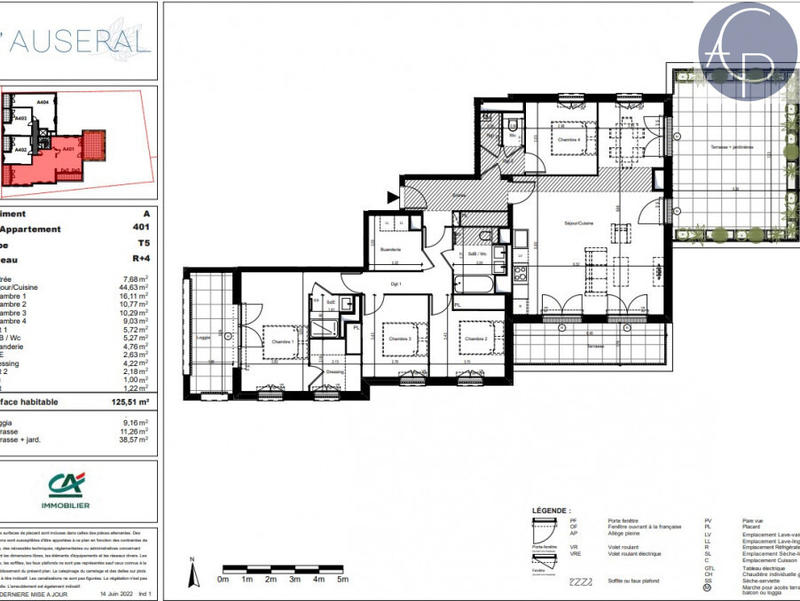Appartement - 126 m² - 5 pièces